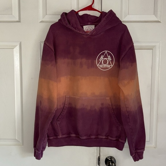Camp High Collective Fuchsia And Orange Tie Dye Hoodie Sweatshirt - Picture 2 of 8